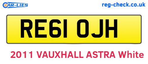 RE61OJH are the vehicle registration plates.