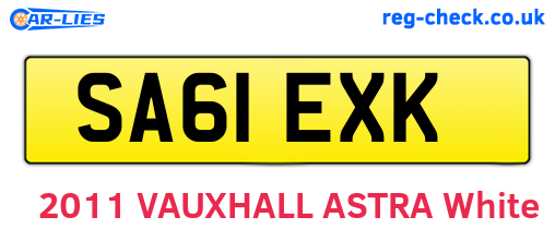 SA61EXK are the vehicle registration plates.