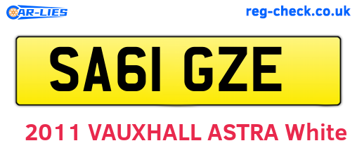 SA61GZE are the vehicle registration plates.