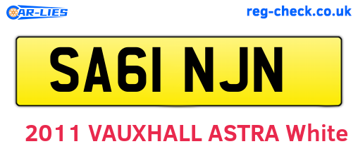 SA61NJN are the vehicle registration plates.