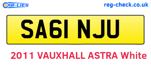 SA61NJU are the vehicle registration plates.