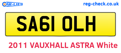 SA61OLH are the vehicle registration plates.