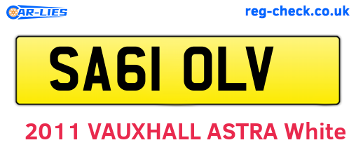 SA61OLV are the vehicle registration plates.