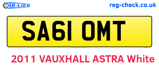 SA61OMT are the vehicle registration plates.