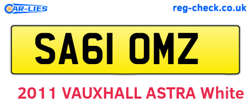 SA61OMZ are the vehicle registration plates.