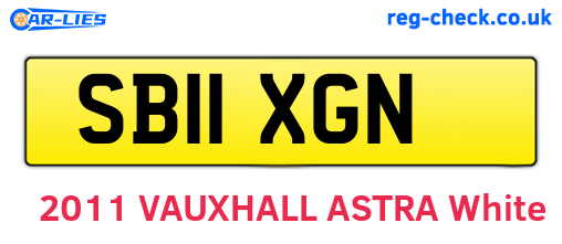 SB11XGN are the vehicle registration plates.