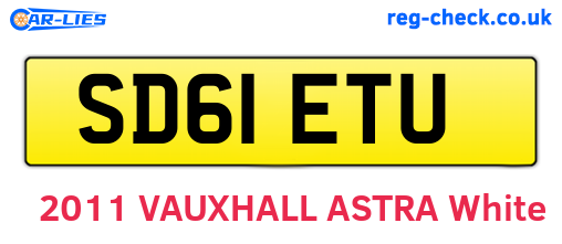 SD61ETU are the vehicle registration plates.