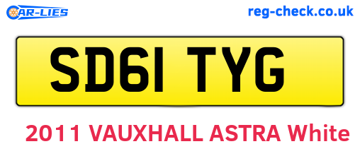 SD61TYG are the vehicle registration plates.