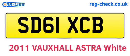 SD61XCB are the vehicle registration plates.