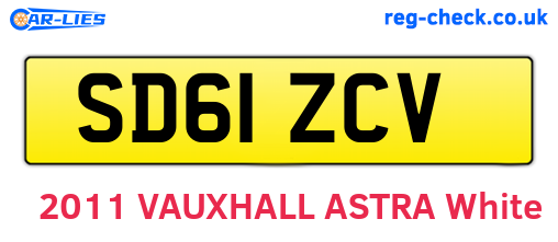 SD61ZCV are the vehicle registration plates.
