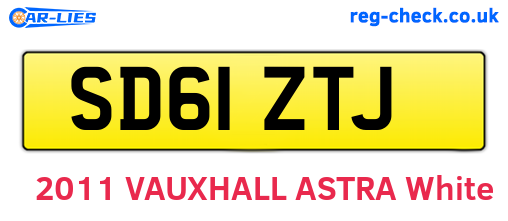 SD61ZTJ are the vehicle registration plates.