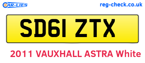 SD61ZTX are the vehicle registration plates.