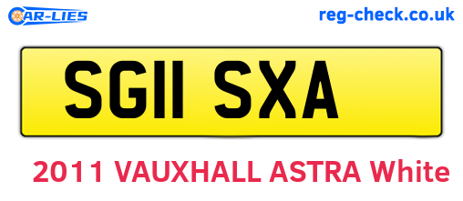 SG11SXA are the vehicle registration plates.