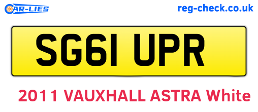 SG61UPR are the vehicle registration plates.