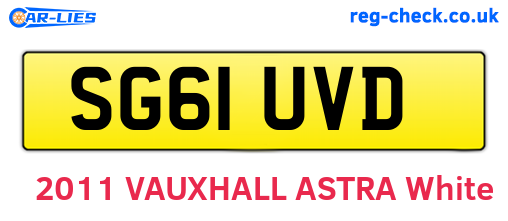 SG61UVD are the vehicle registration plates.