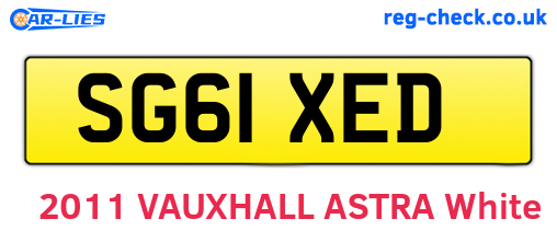 SG61XED are the vehicle registration plates.