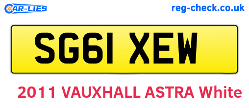 SG61XEW are the vehicle registration plates.