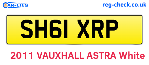 SH61XRP are the vehicle registration plates.