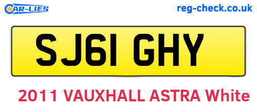 SJ61GHY are the vehicle registration plates.