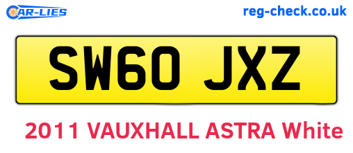 SW60JXZ are the vehicle registration plates.