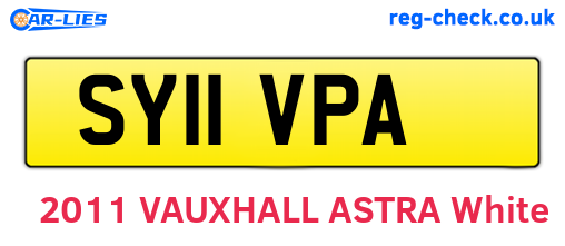 SY11VPA are the vehicle registration plates.