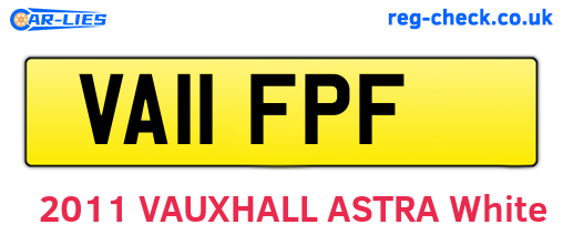 VA11FPF are the vehicle registration plates.