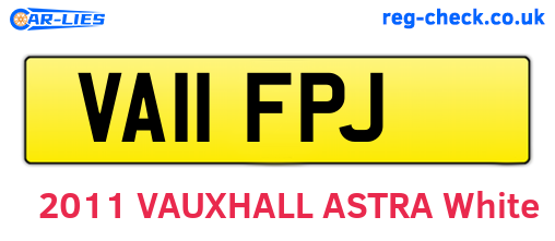 VA11FPJ are the vehicle registration plates.