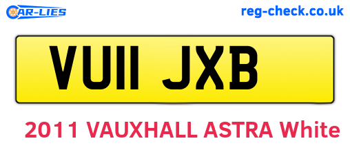 VU11JXB are the vehicle registration plates.