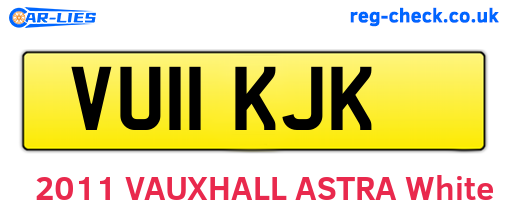 VU11KJK are the vehicle registration plates.