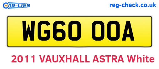 WG60OOA are the vehicle registration plates.