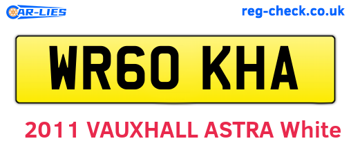 WR60KHA are the vehicle registration plates.