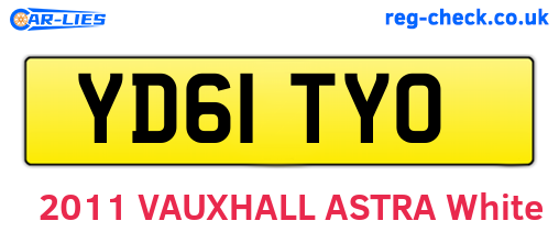 YD61TYO are the vehicle registration plates.
