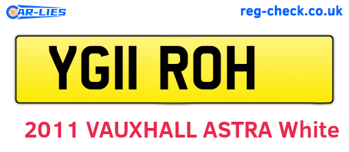 YG11ROH are the vehicle registration plates.