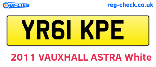 YR61KPE are the vehicle registration plates.