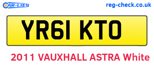 YR61KTO are the vehicle registration plates.