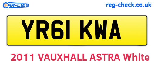 YR61KWA are the vehicle registration plates.