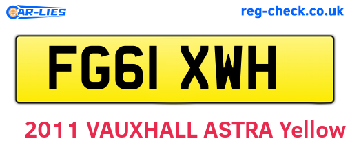 FG61XWH are the vehicle registration plates.