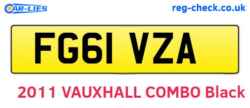 FG61VZA are the vehicle registration plates.