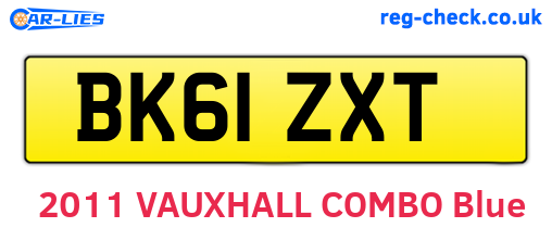BK61ZXT are the vehicle registration plates.