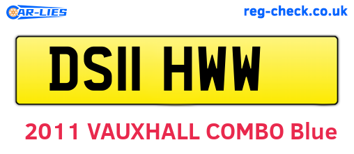 DS11HWW are the vehicle registration plates.
