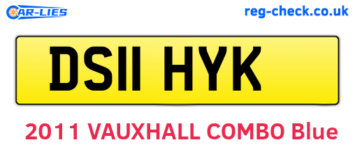 DS11HYK are the vehicle registration plates.