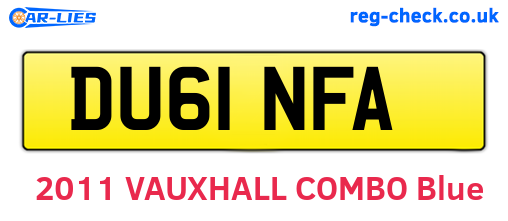 DU61NFA are the vehicle registration plates.