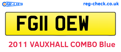 FG11OEW are the vehicle registration plates.