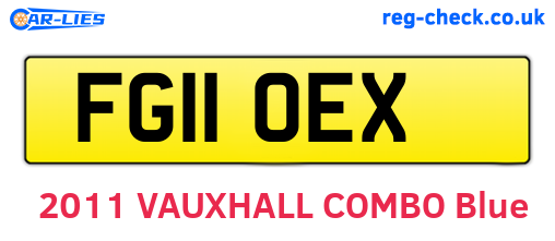 FG11OEX are the vehicle registration plates.