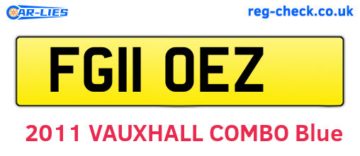 FG11OEZ are the vehicle registration plates.