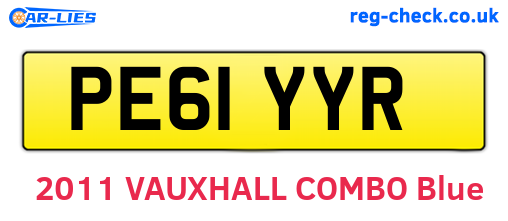 PE61YYR are the vehicle registration plates.