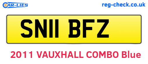 SN11BFZ are the vehicle registration plates.