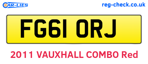 FG61ORJ are the vehicle registration plates.