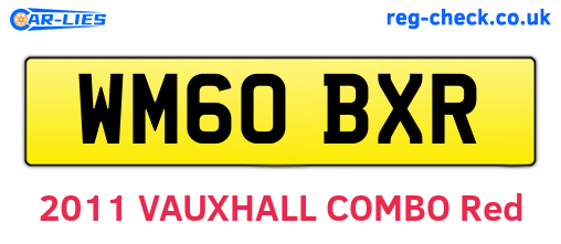 WM60BXR are the vehicle registration plates.