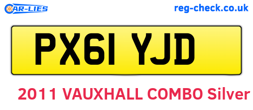 PX61YJD are the vehicle registration plates.